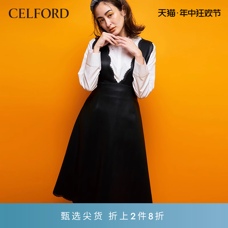 CELFORD秋冬高领无袖连衣裙