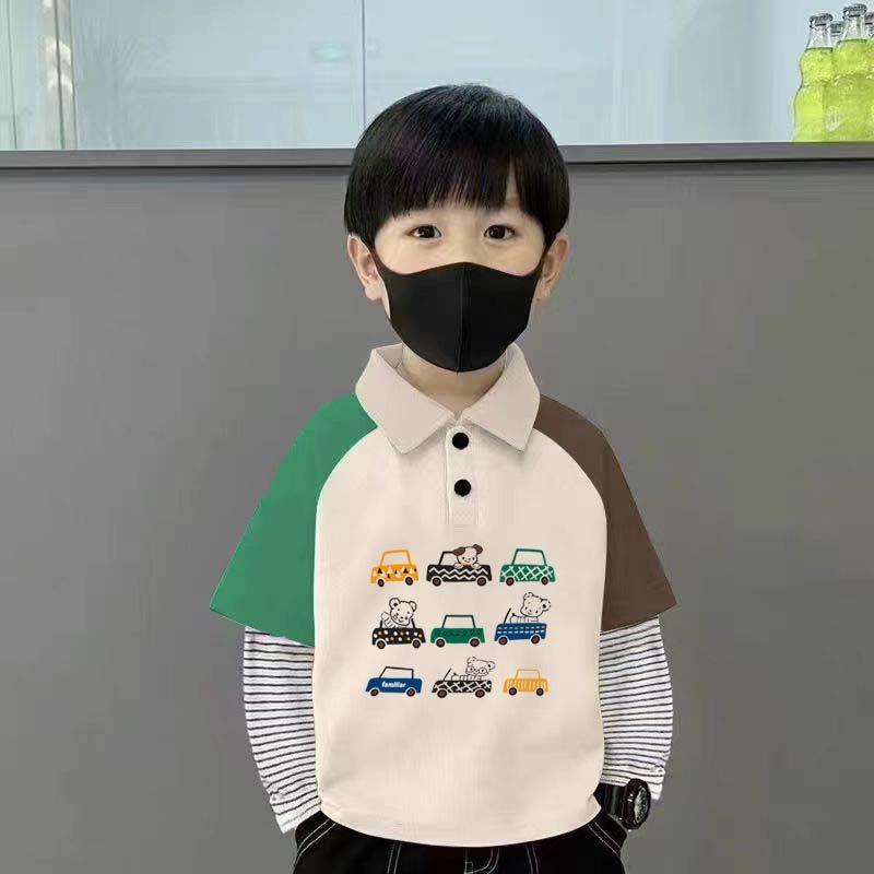 100%纯棉男童插肩Polo长袖T恤2026春秋新款儿童宝宝卡通打底上衣,童装/婴儿装/亲子装,儿童POLO衫,淘宝优惠券,粉丝福利购,淘宝优惠卷