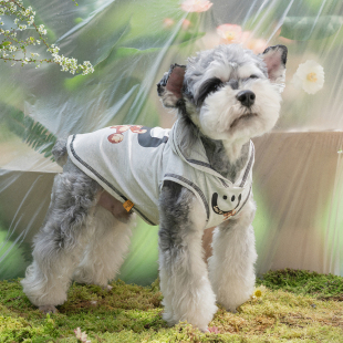 个性狗狗衣服宠物背心连帽衫夏季薄款防晒小型犬猫咪雪纳瑞衣服潮