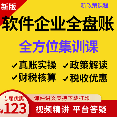 手把手教软件企业实务做账会计实操全盘账务处理真账实训报税网课