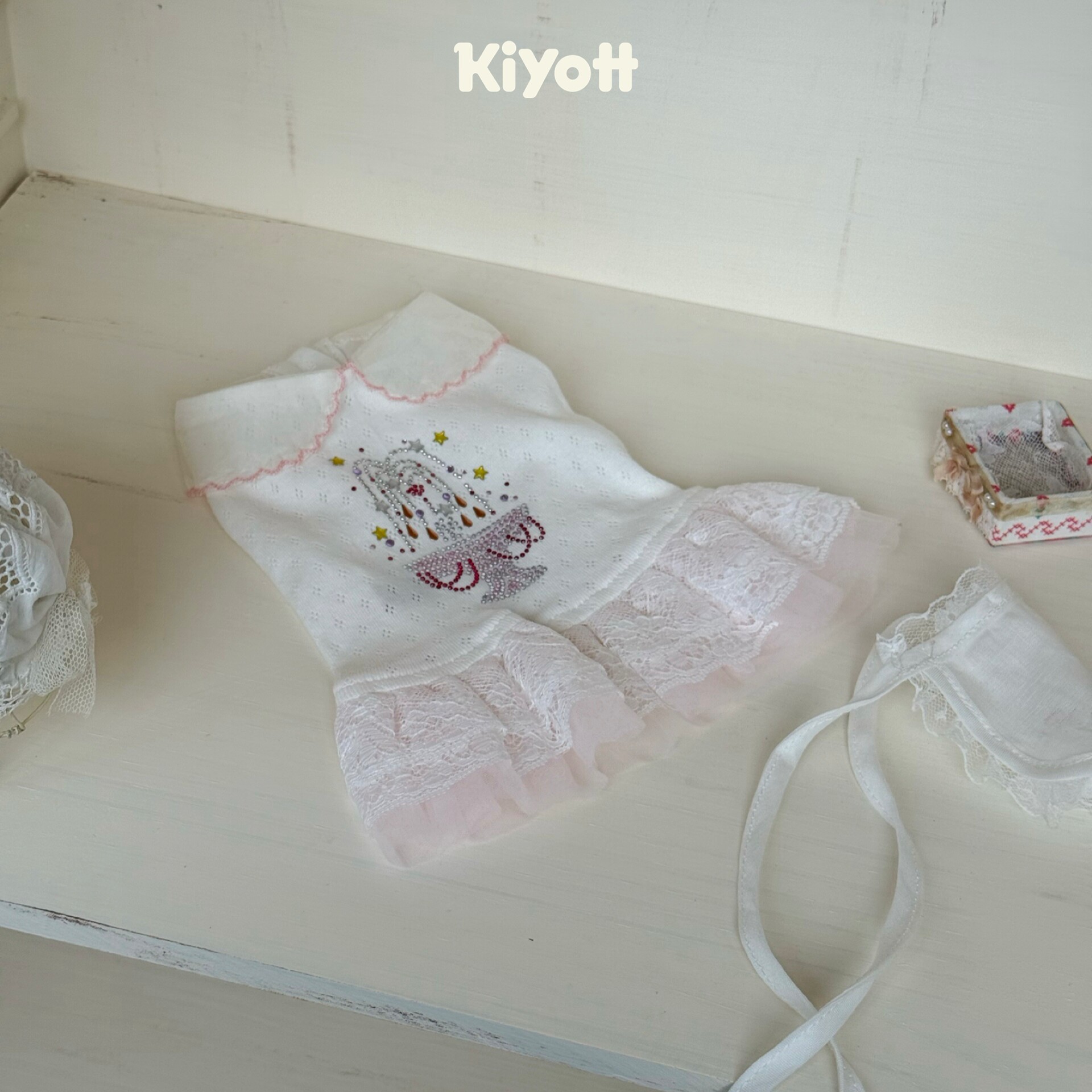 KIYOTT 喷泉钻钻宠物打底衫狗狗衣服可爱粉嫩小型犬小马西施