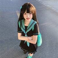 In stock, genuine jk uniform sailor suit set, short-sleeved summer Japanese school style, waist-curving and slimming complete set thumbnail 2