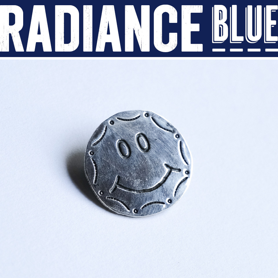 Munqa 手工压印雕刻湘南海滩文化印第安925银饰胸针RADIANCE-Blue