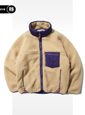 SOFT CONTAINER 抓绒绗棉拼接宽松外套保暖潮流户外RADIANCE-Blue