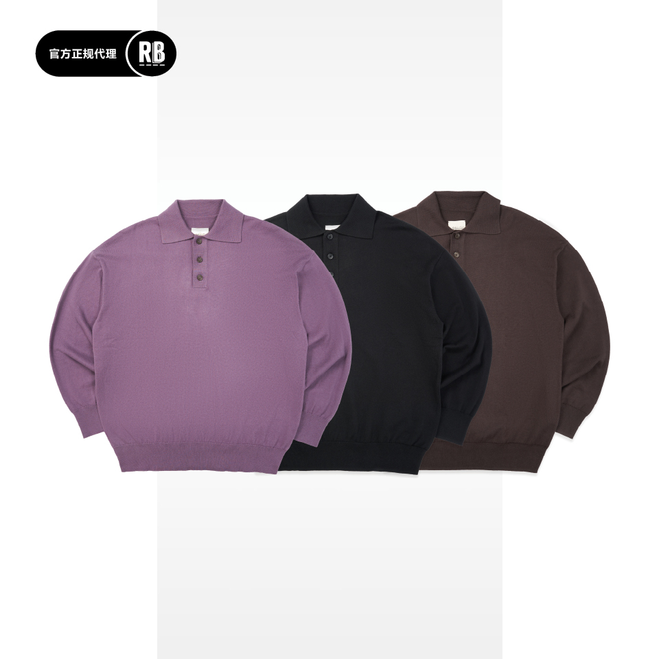 NOSALIGIA棉羊绒针织长袖POLO衫