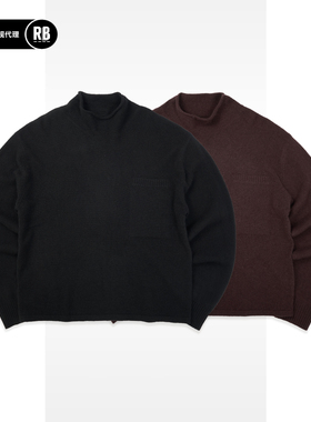 NOSALIGIA 新品牦牛绒卷边半高领针织衫男RADIANCE-Blue