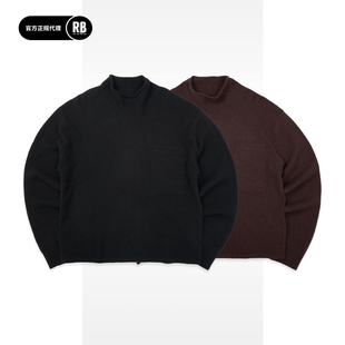 男RADIANCE 牦牛绒卷边半高领针织衫 Blue 新品 NOSALIGIA