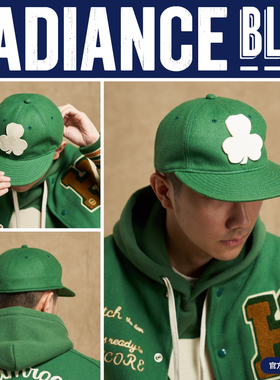 The REAL McCOY'S JoeMcCoy羊毛徽标六片式棒球帽男RADIANCE-Blue