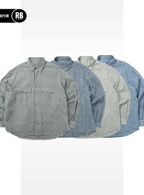 Porter Classic新品格子卷袖衬衫男长袖翻领休闲通勤风多色