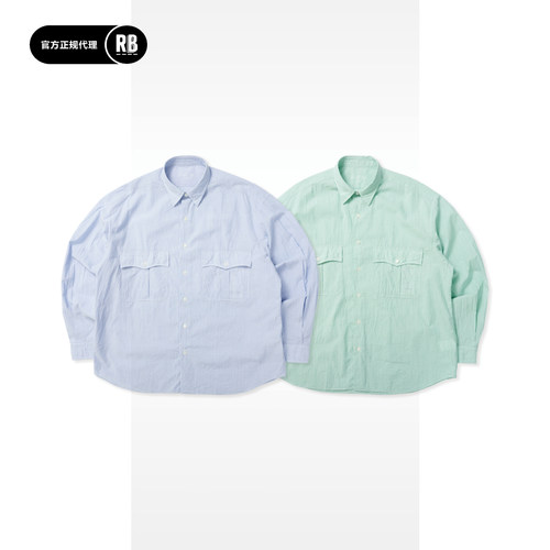 PORTERCLASSIC细条纹卷袖衬衫