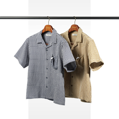 SOFTCONTAINER格纹泡泡纱衬衫