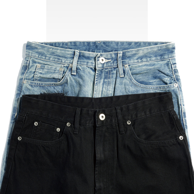 SOFTCONTAINER做旧磨边牛仔裤