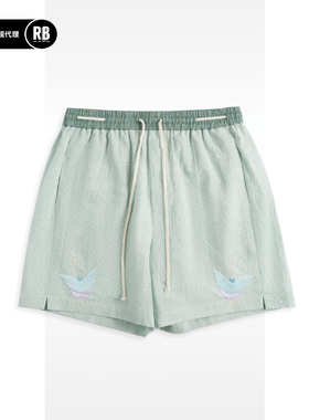 INSULAiRE 岛民春夏手工刺绣短裤男RADIANCE-Blue