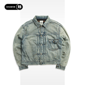 毛毯内里做旧牛仔夹克男RADIANCE BOWWOW 秋冬新品 Blue