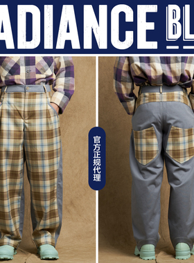 INSULAiRE 岛民秋冬新品格子拼接长裤男RADIANCE-Blue