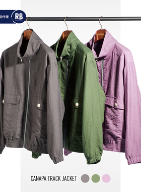 NOSALIGIA 春夏新品汉麻人造丝尼龙混纺运动夹克男RADIANCE-Blue