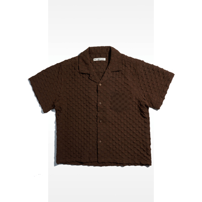 SOFTCONTAINER棋盘格泡泡纱衬衫