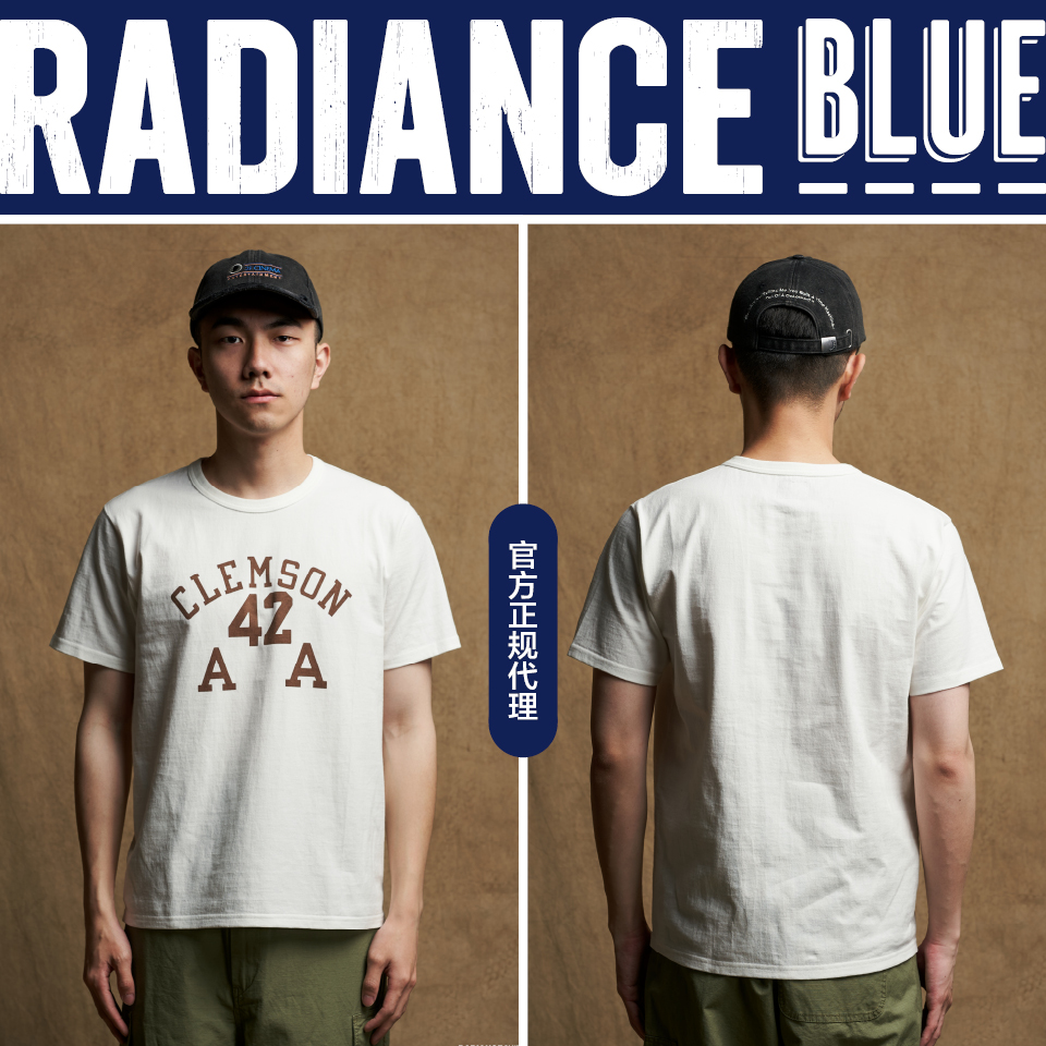 the real mccoys joemccoy 新品克莱姆森42印花t恤radiance-blue