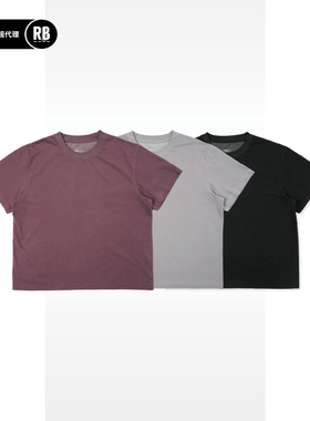 NOSALIGIA 春夏新品汉麻棉面料混纺成衣染色短TEE男RADIANCE-Blue