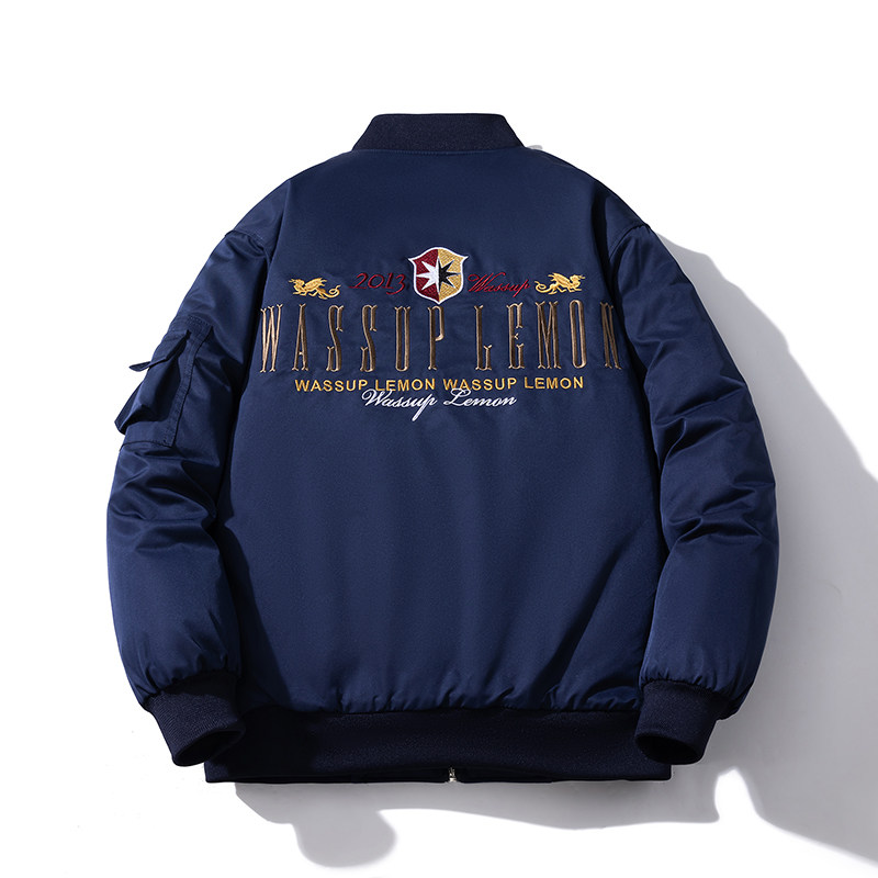 2025新款棉服秋冬潮牌刺绣飞行员夹克外套男女情侣学生加厚棒球服