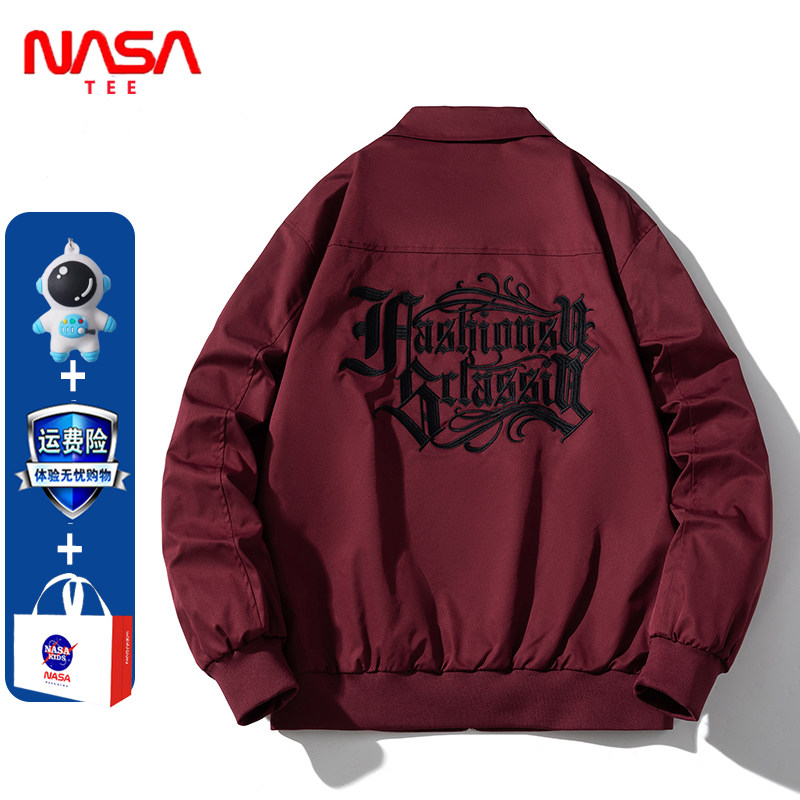 NASA新款情侣加厚秋冬棒球服潮牌外套飞行员夹克男女棉衣学生休闲