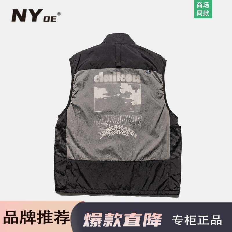 NY oe官方立领工装马甲男夏季美式高街机能情侣无袖背心坎肩外套