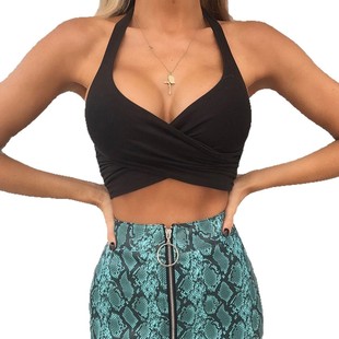 sleeved vest短袖 sexy camisole 露背吊带背心女 backless Short