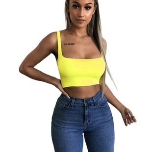 with camisole exposed navel 吊带露脐背心女 Slim vest修身 fit