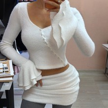 High waisted hip hugging short skirt set 高腰包臀短裙套装女