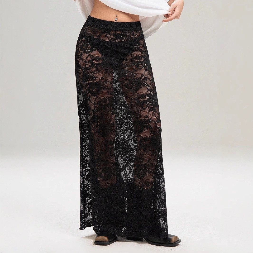 Fashionable lace high waisted skirt时尚蕾丝气质高腰半身裙女