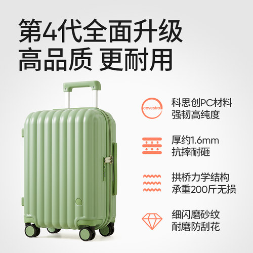 阿季20寸登机行李箱PC材质万向轮 18拉杆密码旅行箱24寸大容量
