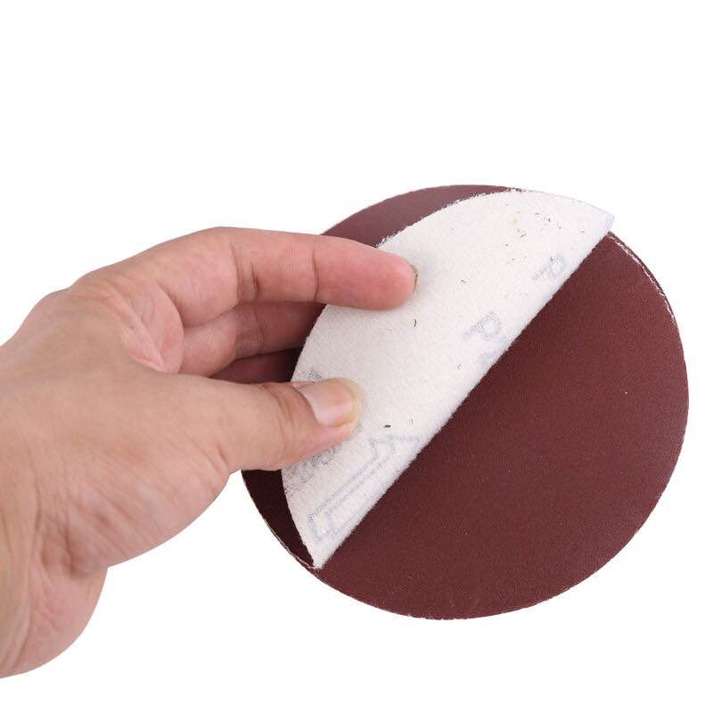 4寸5寸圆盘背绒砂纸120目打磨沙皮纸抛光木头木工汽车漆面抛光片