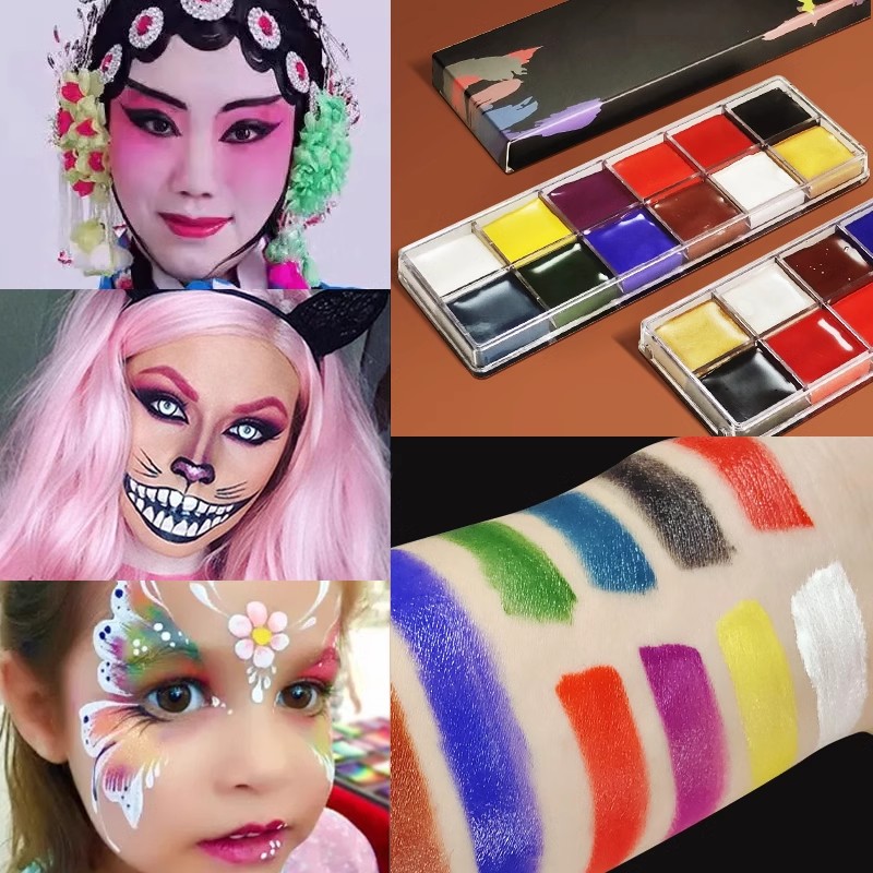 儿童油彩化妆脸部舞台妆面部人体彩绘颜料用品戏剧京剧小丑妆容