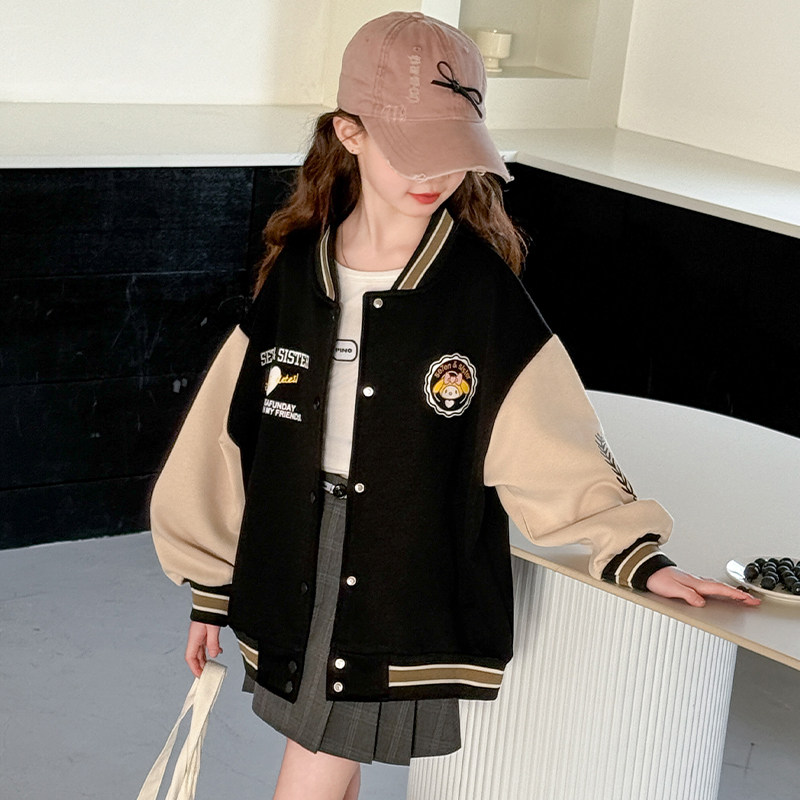 儿童春装女童外套棒球服2025春款新款中大童女孩洋气春秋