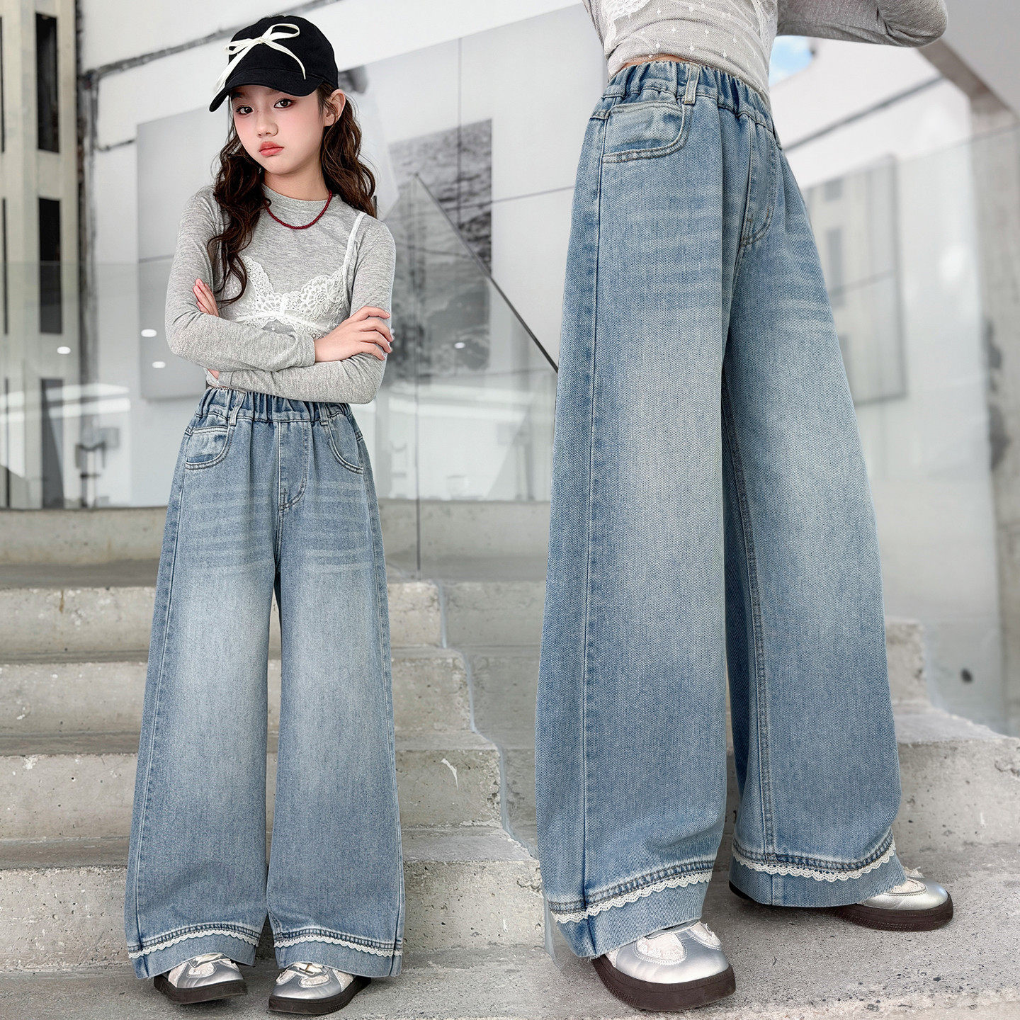 儿童女童牛仔裤2026春秋季新款中大童洋气百搭春秋宽松潮,童装/婴儿装/亲子装,裤子,淘宝优惠券,粉丝福利购,淘宝优惠卷