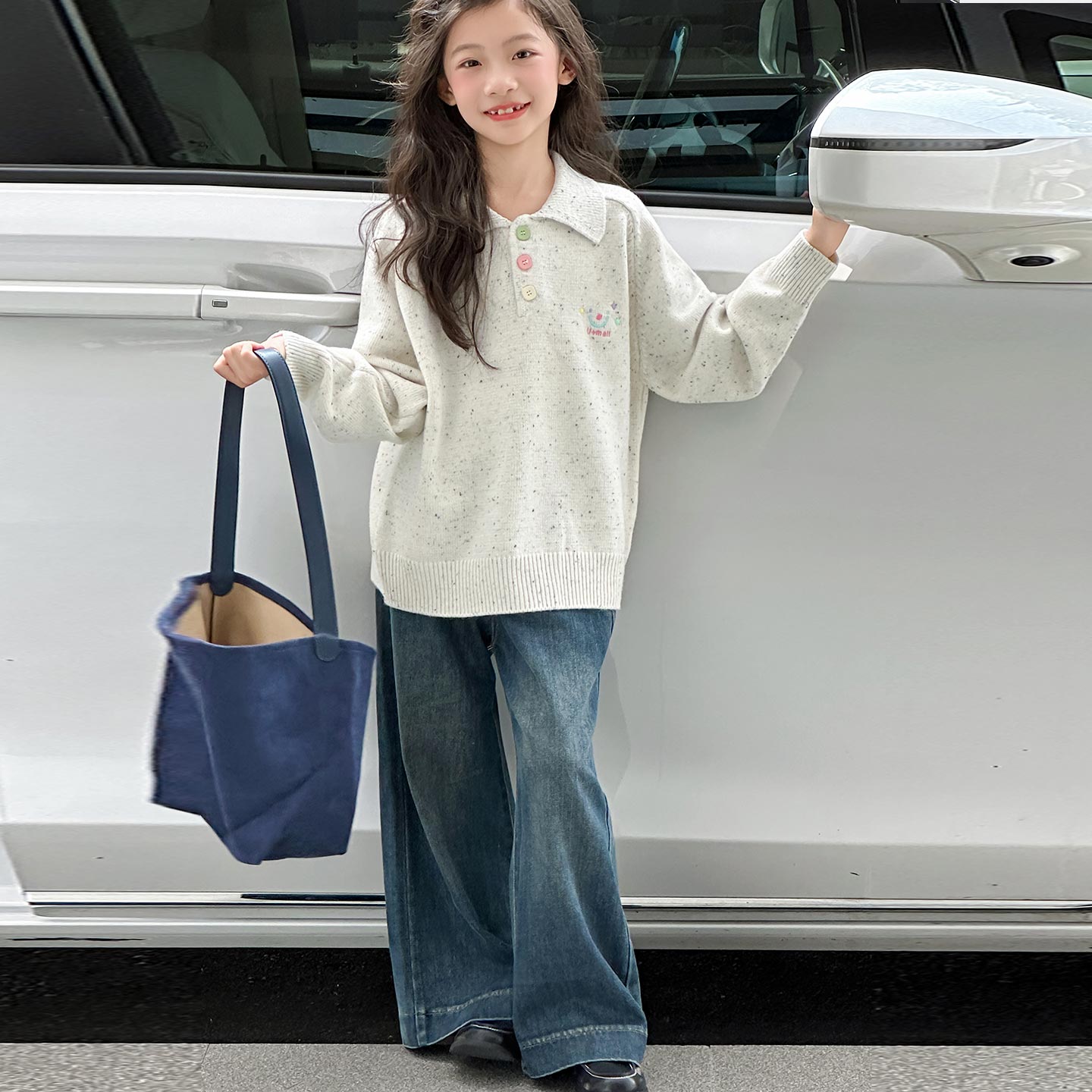 儿童女童毛衣2025秋冬新款洋气中大童带领polo百搭针织衫潮