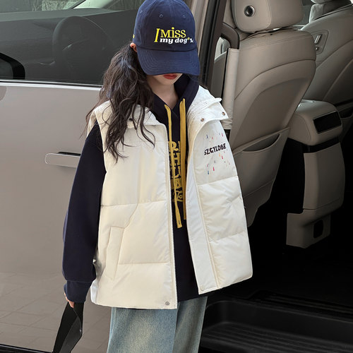 儿童女童马甲2025秋冬新款中大童外穿洋气保暖冬季搭配冬天