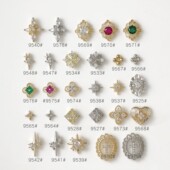 美甲网红爆款 护甲锆石饰品复古风轻奢复古金属保色祖母绿指甲贴钻