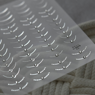 tomoni立体浮雕晶钻美甲贴纸网红日系指甲珍珠镶钻贴指根线法式 边