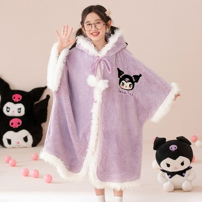 库洛米珊瑚绒睡袍秋冬款加厚