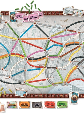 英文版铁路火车票环游之旅 Ticket  欧洲美洲1912桌游卡牌