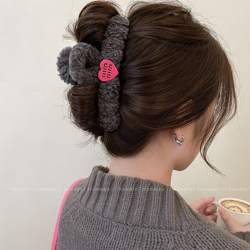 百搭毛毛抓夹2025新款大号发夹女后脑勺秋冬高级感气质鲨鱼夹发饰,饰品/流行首饰/时尚饰品新,发饰,淘宝优惠券,粉丝福利购,淘宝优惠卷