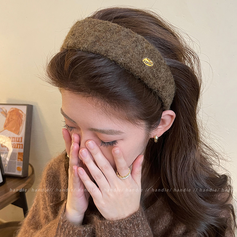 秋冬宽边金标发箍女款2025新款高级感头箍高颅顶洗脸压发时尚发饰