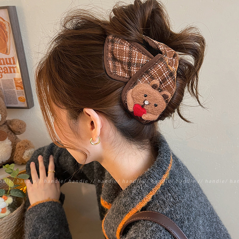 秋冬毛毡爱心小兔头发抓夹