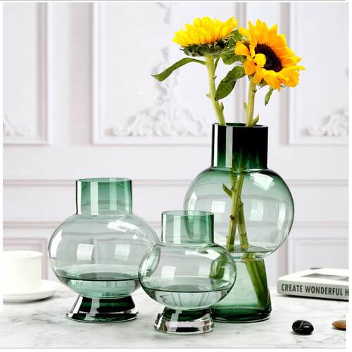 北欧简约风圆肚花瓶玻璃