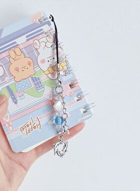 蓝色大海传说 日韩小清新手机链 ccd咕卡挂绳贝壳海豚串珠手机链