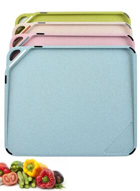 直供 自带磨刀器麦秆菜板多用途 磨姜蒜泥厨房砧板 TPR切菜板