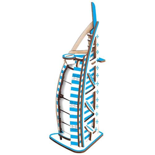迪拜酒店 木制DIY仿真建筑模型儿童木质3d立体拼图玩具手工课材料