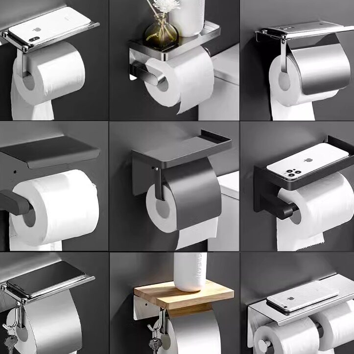 304不锈钢卷纸架免打孔纸巾架