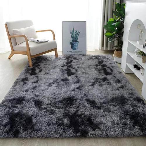 扎染渐变丝毛地毯全铺客厅卧室简约地毯沙发床边满铺家用地垫定制